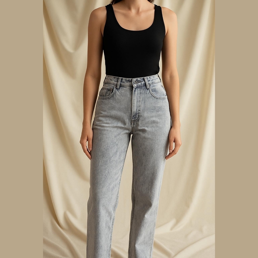 Vintage Britt Grey Acid Wash Jeans - Picture 3 of 6